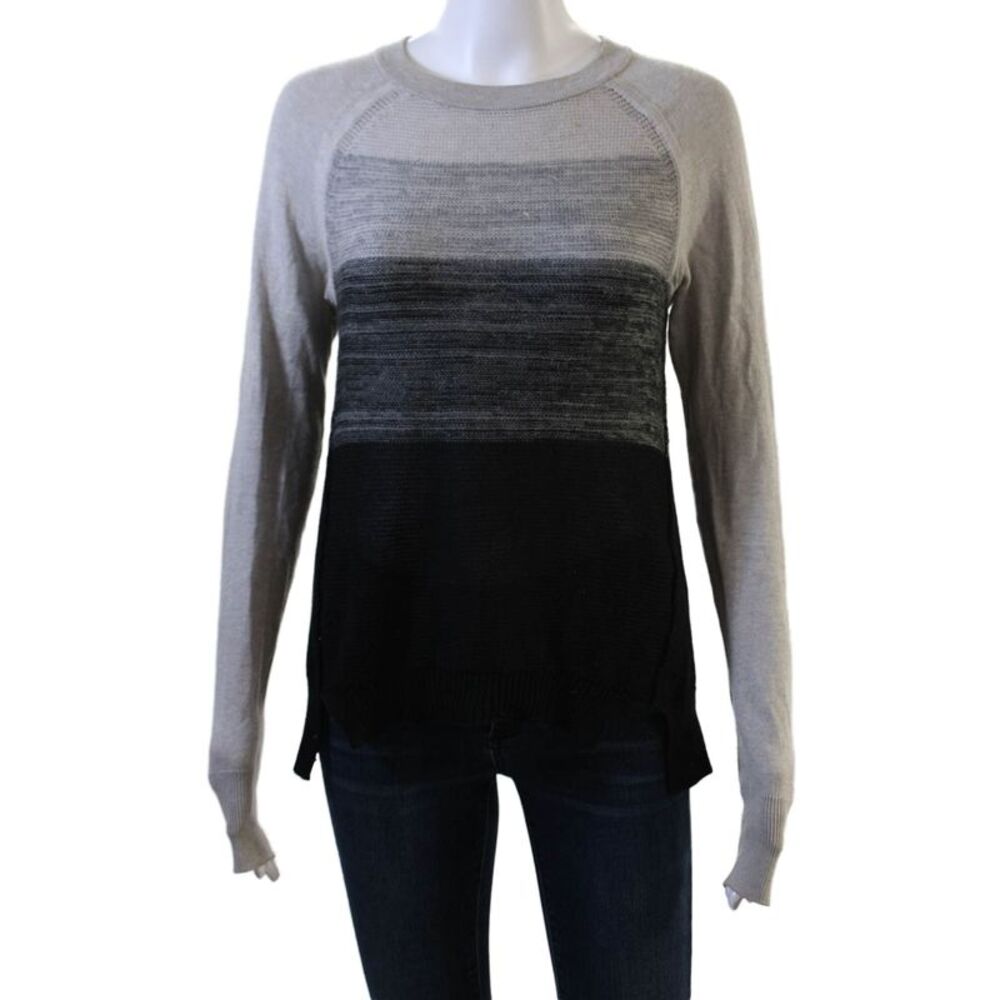 Doffer Boys Unisex Beige Striped Pullover Sweater Crew Neck Size XS